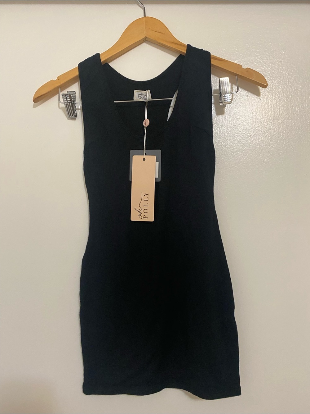 Oh Polly Black Ribbed Tank Mini Dress